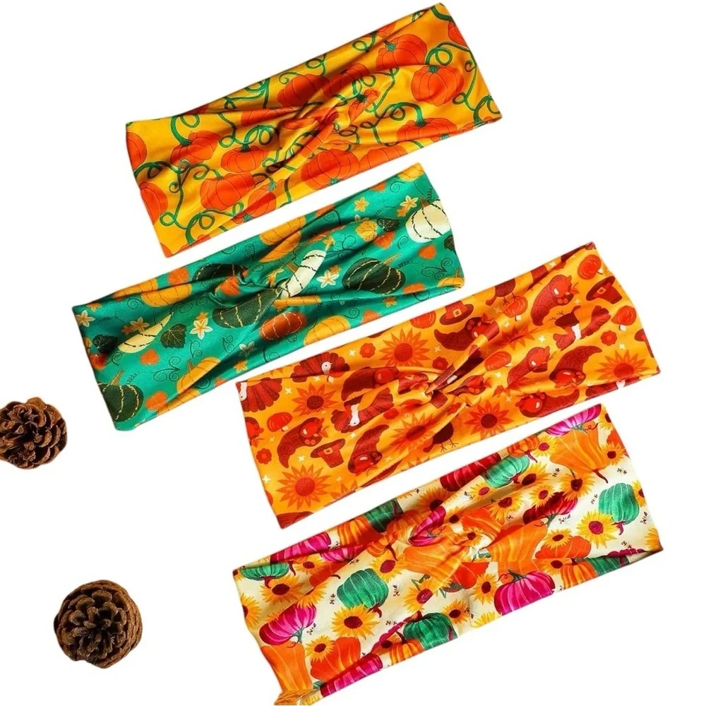 Giegxin 30 Pcs Thanksgiving Headbands – Fall Pumpkins & Leaves – New